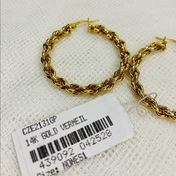 Gabi Reilly 14K Yellow Gold Braided Hoops NWT - Picture 9 of 10